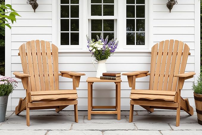 Wooden Folding Adirondack Chair Set of 6 - Photo 8