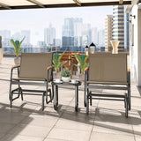 YITAHOME 3 Piece Patio Furniture Set, Outdoor Glider Chair Bistro Set, Coffee Table with Tempered Glass Tabletop - Photo 2