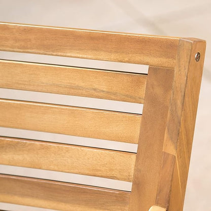Christopher Knight Home Hermosa Outdoor Acacia Wood Arm Chairs, 2-Pcs Set, Teak Finish / Cream