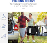 Outsunny Folding Patio Dining Chairs Set of 2, Outdoor Deck Chair with Adjustable Sling Back - Photo 4