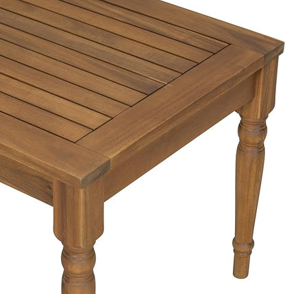 Christopher Knight Home Lama Rectangular Outdoor Coffee Table, Slat Panel Side Table, Acacia Wood Side Desk for Backyard Balcony Garden, Weather Resistant Lightweight Patio Tea Table, Natural