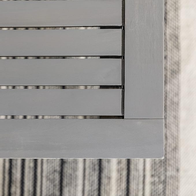 Walker Edison Rendezvous Modern Solid Acacia Wood Slatted Patio Bench, 53 Inch, Grey Wash - Photo 8