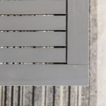 Walker Edison Rendezvous Modern Solid Acacia Wood Slatted Patio Bench, 53 Inch, Grey Wash
