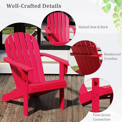 Giantex Acacia Wood Adirondack Chair Set of 2, Outdoor Fire Pit Chair with 105° Inclined Seat, High Backrest, 4" Wide Armrests, Patio Lounge Chair for Outside, Lawn, Backyard, Garden, Deck, Porch