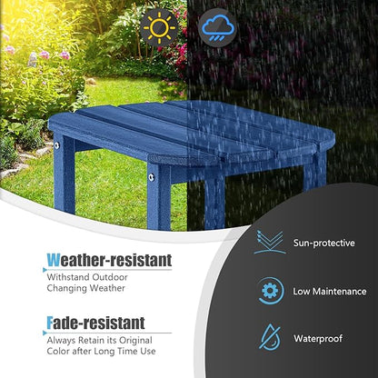 Giantex Outdoor Side Table, 18-Inch Small Patio Table, Weather Resistant HDPE Adirondack Table, Square Tea Table for Backyard, Poolside, Garden, Balcony, Outside End Table, Navy