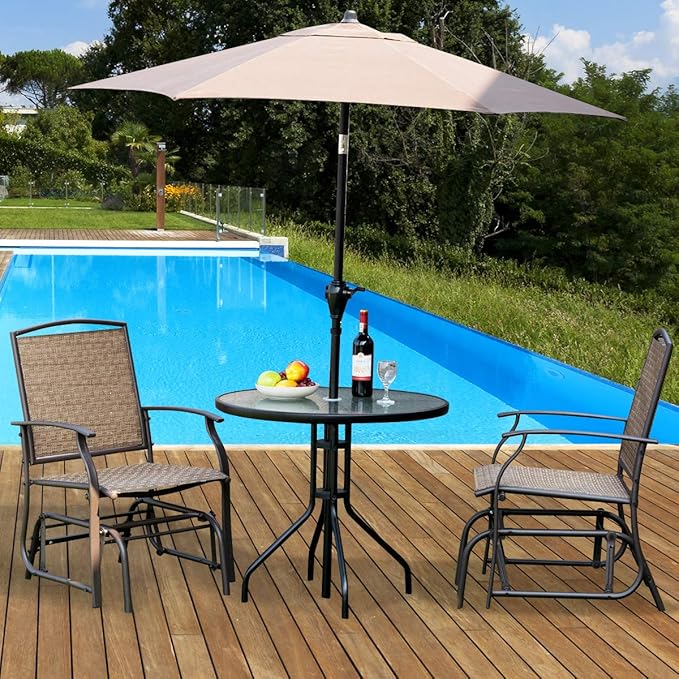 Giantex Outdoor Glider Chair W/Sturdy Metal Frame & Breathable Mesh Fabric - Photo 9