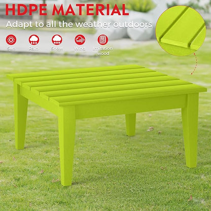 Costaelm Outdoor Side Tables for Patio, Small Patio Conversation Table Weather Resistant Coffee Table, Small Square Table Outdoor End Tables for Porch, Balcony, Poolside, Deck, Lime