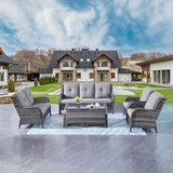 Rilyson Outdoor Patio Furniture Sofa Set - 7 PC Rattan Wicker Patio Sectional Conversation Sets with Sofa, Loveseat - Photo 7