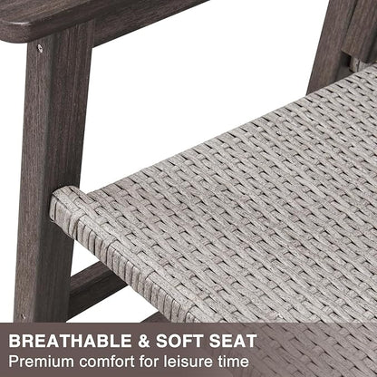 Rocking Chair Outdoor, Wicker Rocking Chair for Outside, Woven Seat & Back, All Weather Ratten Outdoor for Porch, Garden, Lawn, and Balcony (Dark)