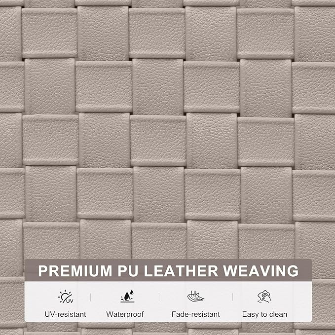 PURPLE LEAF Patio Lounge Chair Modern Luxury Outdoor Chaise Lounge 1 Piece with Adjustable Backrest Aluminum PU Leather Style Chaise Lounge Chairs for Pool Garden Backyard Beach, Tapue
