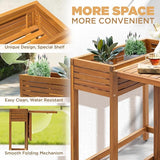 IDZO Natural 3-Piece Bistro Set: Foldable 400lbs Chairs, 220lbs Shelf Table, FSC Acacia Wood, Washable Cushions - Photo 3