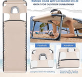 Flamaker Face Down Chaise Lounge Chair 5-Position Adjustable Sunbathing, Foldable Tanning Chair with Face& Arm Holes - Photo 4