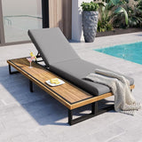 Merax Outdoor Chaise Lounge Chair Sofa, Couch with 5-Position Adjustable Backrest, Reclining with Cushion - Photo 1