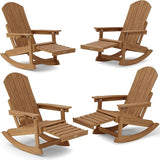 YEFU Rocking Chairs Outdoor Set of 4, Adirondack Chairs with Retractable Ottoman, Adjustable Adirondack Rocking Chair - Photo 1