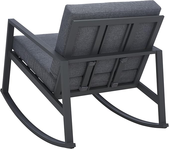 SAFAVIEH Outdoor Collection Cantor Grey/Grey Cushion Rocking Chair