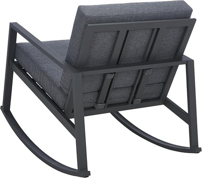 SAFAVIEH Outdoor Collection Cantor Grey/Grey Cushion Rocking Chair