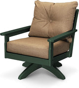 POLYWOOD® Vineyard Deep Seating Swivel Chair in Green/Sesame - Photo 1