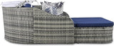 79.9" Outdoor Rattan Sunbed, Patio Wicker Daybed Lounger with Adjustable Canopy, Double Lounge, Thick Seat & Cushions - Photo 9