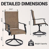 Patio Swivel Chairs Set of 2, Outdoor Dining Chairs High Back - Photo 3