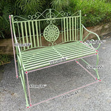 Elegant Metal Garden Bench, Park Benches for Outside Max Load 330 LBS, Vintage Style Outdoor Seating for Patio, Porch - Photo 2
