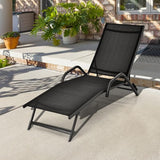 Giantex Lounge Chairs for Outside - Set of 2 Outdoor Chaise Lounge with 5 Adjustable Position, Steel Frame - Photo 8