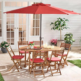 BrylaneHome Indoor/Outdoor Chair Pads (Set of 4) - 16" L x 15.6" W - Water, Stain & Fade Resistant - Daelyn Cherry - Photo 3