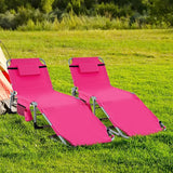 Tangkula Tanning Chair, Outdoor Folding Beach Lounge Chair with Face Hole, Adjustable Footrest, Removable Pillow - Photo 1