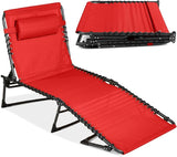 Best Choice Products Patio Chaise Lounge Chair, Portable Outdoor Folding Recliner for Lawn, w/ 8 Positions, Handles - Photo 1