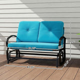 Outsunny Outdoor Glider Bench, 2-Person Patio Rocker Loveseat with Tufted Cushions, Steel Frame for Porch - Photo 3
