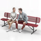 Heavy-Duty Outdoor Metal Bench, Thermoplastic-Coated, Portable, Weatherproof, Commercial-Grade for Parks, Gardens - Photo 1