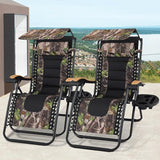 MoNiBloom 29-Inch Oversized Zero Gravity Chairs Set of 2, Patio Anti Gravity Recliner with Canopy Shade - Photo 2