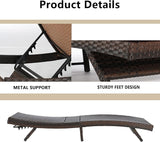 Outdoor Lounge Chairs Set of 2, Wicker Chaise Lounge Chair Pool Chaise Lounge - Photo 7