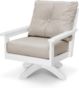 POLYWOOD® Vineyard Deep Seating Swivel Chair in White/Cast Ash - Photo 1