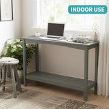 Outdoor Console Table, All-Weather 2-Tier Patio Console Table, Outside Plant Stand Table, Low Maintenance - Photo 7