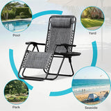 Homall Zero Gravity Chair Patio Folding Lawn Outdoor Lounge Reclining Chair with Cup Holder Pillows for Poolside - Photo 7