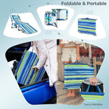 Goplus Tanning Chair, Folding Beach Lounge Chair with Face &Arm Hole, 5-Position Adjustable, Removable Pillow - Photo 4