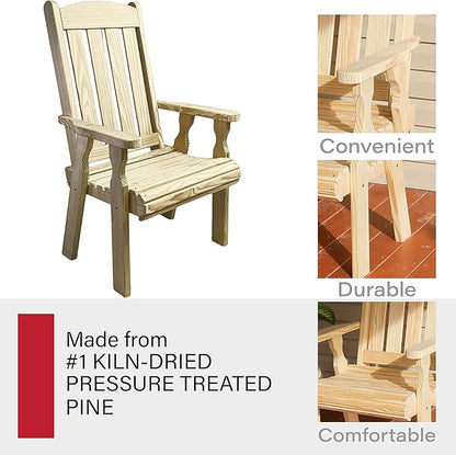 Amish Casual Heavy Duty 600 Lb High Back Mission Treated Patio Chair (Unfinished)