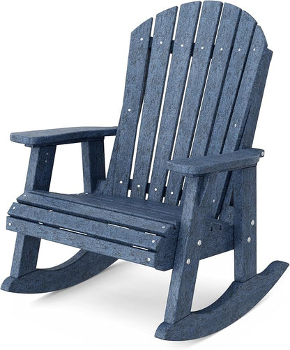 Wildridge Heritage Adirondack Rocking Chair, Patriot Blue - Outdoor Weather Resistant HDPE Rocking Chair for Patio, Deck, Fire Pit