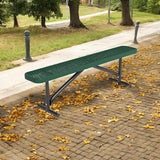 6 Feet Outdoor Benches, Green Heavy Duty Metal Park Bench for Outside, Weatherproof Dock Bench - Photo 3