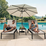 DWVO Outdoor Chaise Lounge Set, 2 Patio Chaise Lounge Chairs with Side Table - Photo 3