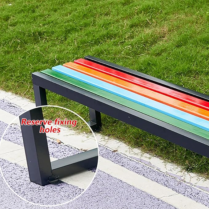Outdoor Metal Garden Bench Seat, Park Benches with Anti-Rust Aluminum Steel Metal Frame, Slatted Seat, Patio Loveseat for Yard, Lawn, Porch, Choice of Colours(Yellow,B-59 * 15.7 * 31.5")