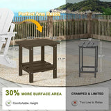 Adirondack Outdoor Side Table, 2-Tier Small Patio End Table, Weather Resistant HDPE Outdoor End Tables for Garden, Lawn - Photo 2