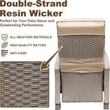 Domi Outdoor Recliner Chair, Patio Recliner with Hand-Woven Wicker, Flip Table Push Back, Adjustable Angle - Photo 7