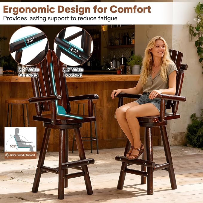 HOMEDIARY 3 Piece Outdoor Bar Set - Photo 7