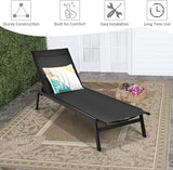 COSTWAY 2 PCS Patio Lounge Chair Chaise Recliner Back Adjustable Garden Black - Photo 8