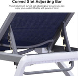PURPLE LEAF Patio Chaise Lounge Chair Set of 3 Outside Aluminum Plastic Stackable Tanning Chairs with Armrests and Side - Photo 8