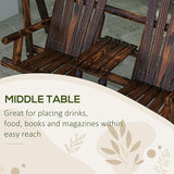 Outsunny Wooden Porch Swing with Stand, 2-Seat Patio Swing Chair with Center Table, for Garden, Poolside, Backyard - Photo 4