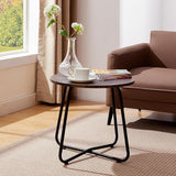 VECELO 17.7 inch Small Round Outdoor Side Table, Patio End Table - Photo 2
