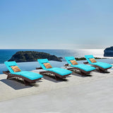 Sundale Outdoor Chaise Lounge Set of 4, Wicker Patio Lounge Chairs for Outside - Photo 1