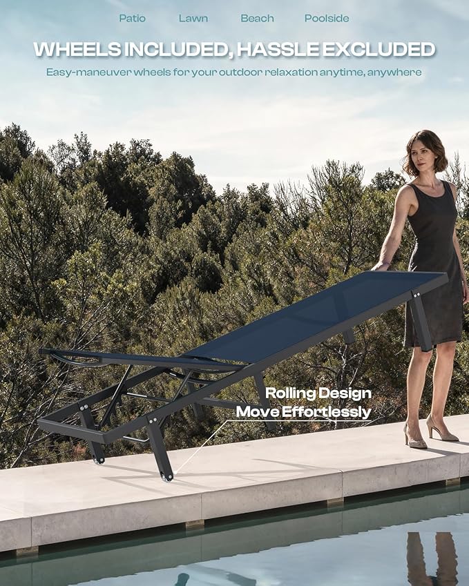 Lounge Chair Outdoor with Wheels - Photo 3